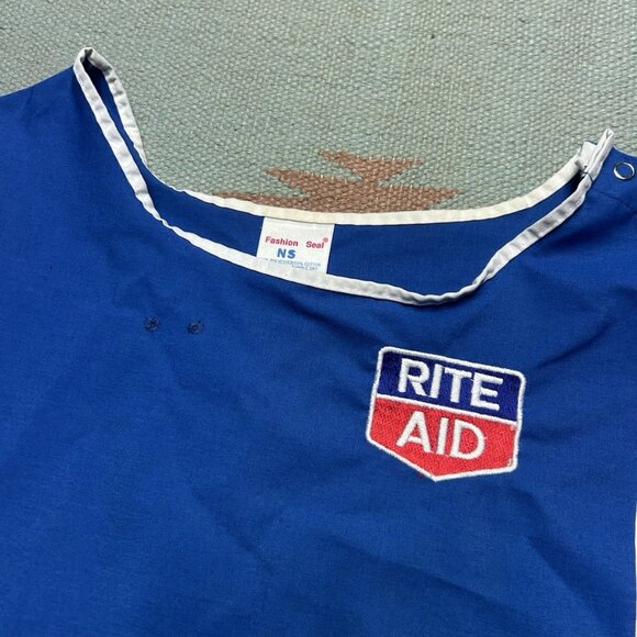 Vintage 80s 90s Rite Aid employee uniform vest jacket costume blue USA medium - Picture 4 of 8